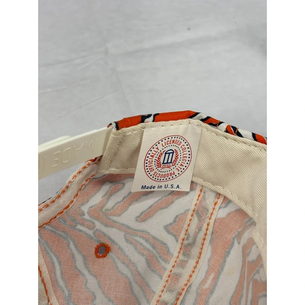 Clemson Tigers University Snapback Hat Cap Mens Orange White Zebra Vintage